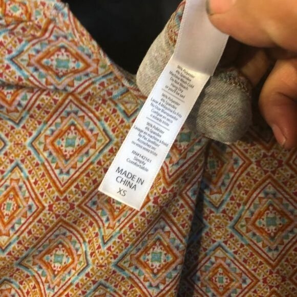 Lularoe classic pattern short sleeve x small shirt brown blue READ NEW with tags - Picture 4 of 4